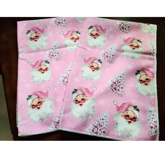 Santa Kitchen Towels Christmas Decor Holiday Xmas Decorations Hand Dish Cloths - Picture 2 of 10